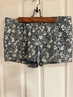 GAP Blue and White Floral Jean Shorts